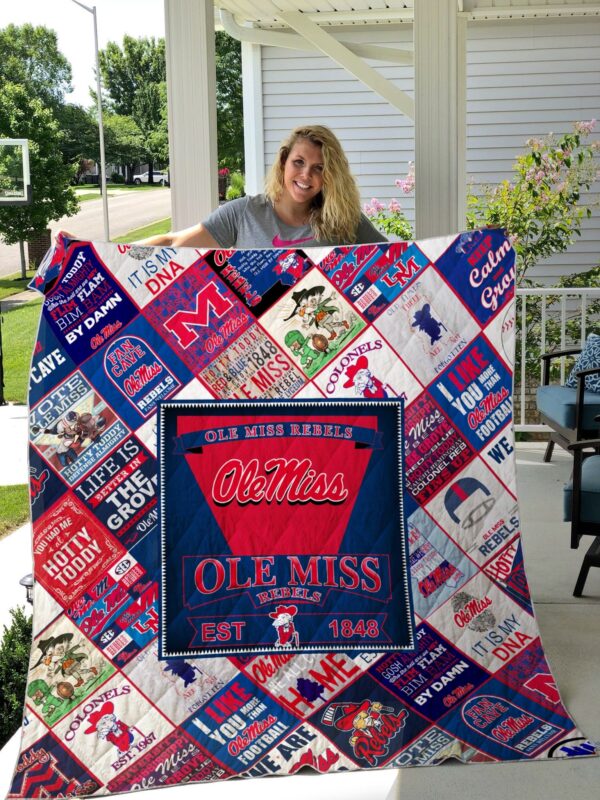 Ole Miss Rebels Quilt Blanket 1