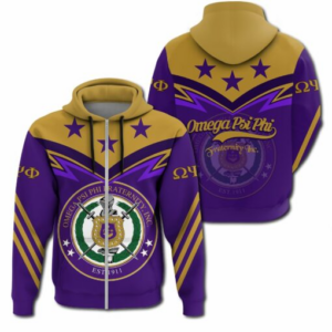 Omega Psi Phi Hoodie Zip Hoodie 3D