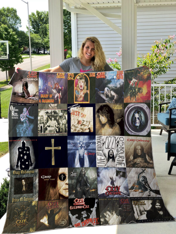 Ozzy Osbourne Quilt Blanket 1