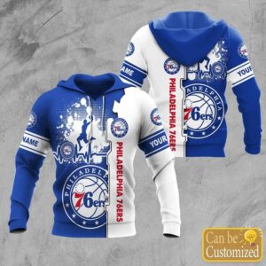 Philadelphia 76ers Hoodie Zip Hoodie 3D 2