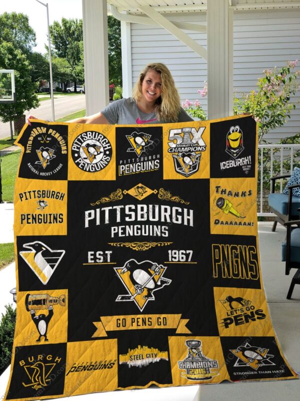 Pittsburgh Penguins Quilt Blanket 2