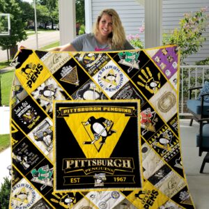 Pittsburgh Penguins Quilt Blanket 3