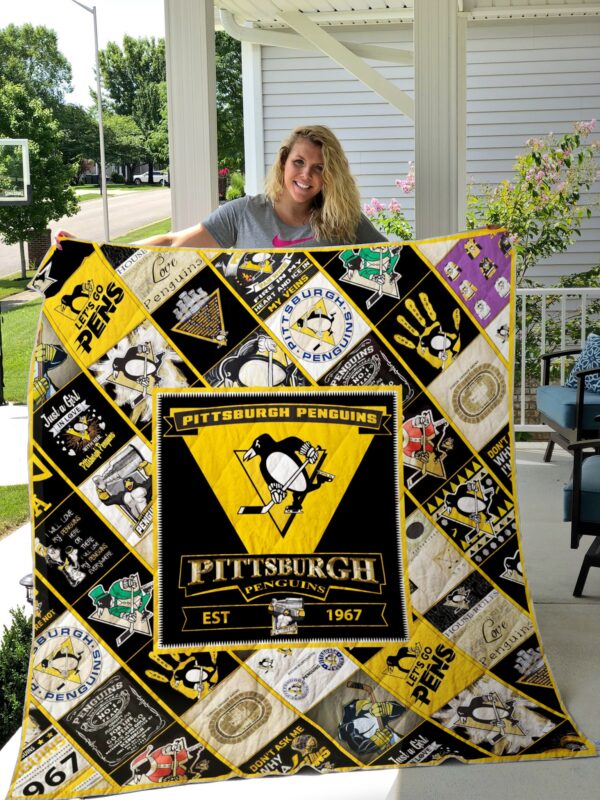 Pittsburgh Penguins Quilt Blanket 3