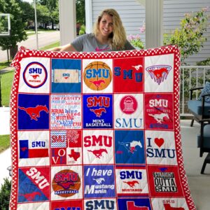 SMU Mustangs Quilt Blanket 1