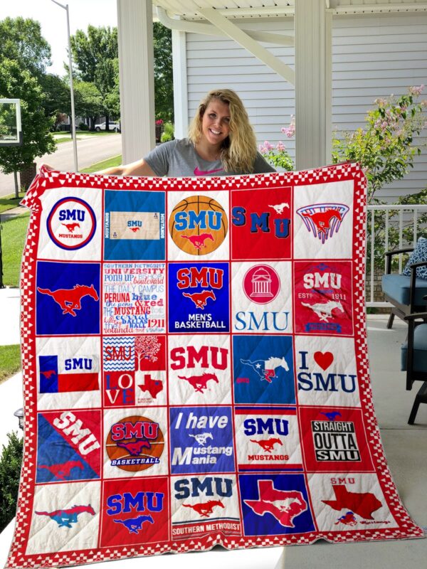 SMU Mustangs Quilt Blanket 1