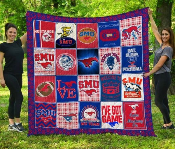 SMU Mustangs Quilt Blanket 2