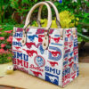 SMU Mustangs Leather Handbag