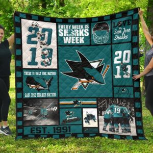 San Jose Sharks Quilt Blanket 3