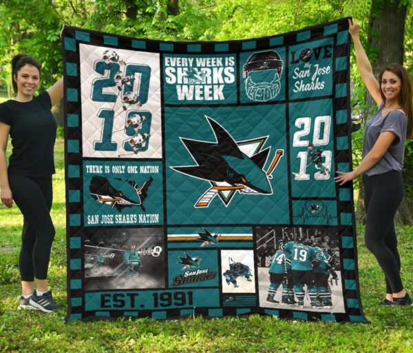 San Jose Sharks Quilt Blanket 3