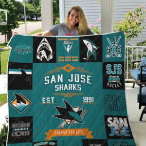 San Jose Sharks Quilt Blanket 2