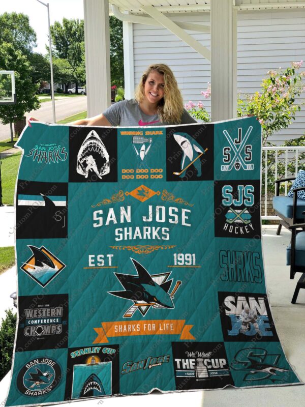 San Jose Sharks Quilt Blanket 2