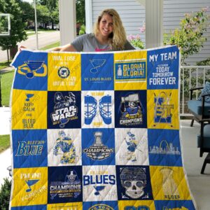 St. Louis Blues Quilt Blanket 1