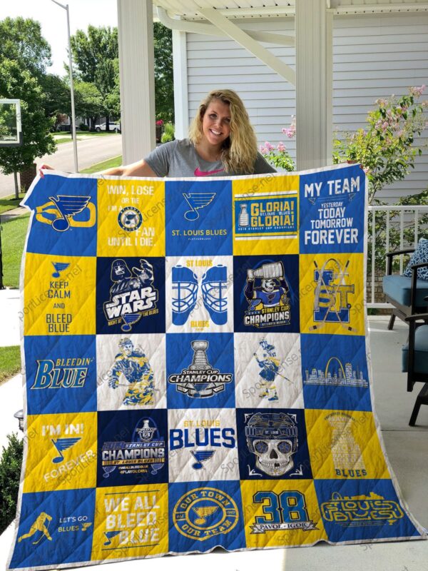 St. Louis Blues Quilt Blanket 1