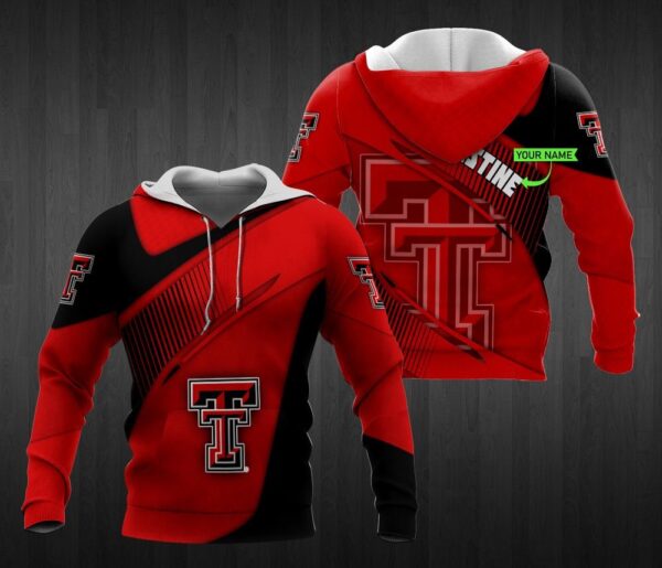 Texas Tech Red Raiders Custom Name Hoodie Zip Hoodie 3D