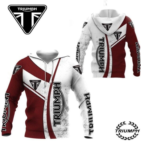 Triumph Red Hoodie Zip Hoodie 3D