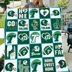 Tulane Green Wave Quilt Blanket 3