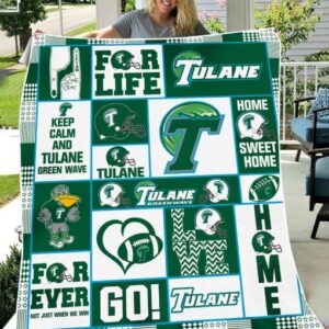 Tulane Green Wave Quilt Blanket 4