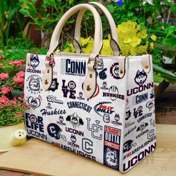 UConn Huskies Leather Handbag