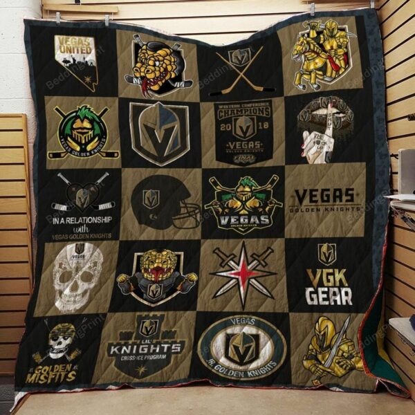 Vegas Golden Knights Quilt Blanket 1