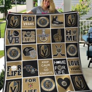 Vegas Golden Knights Quilt Blanket 3