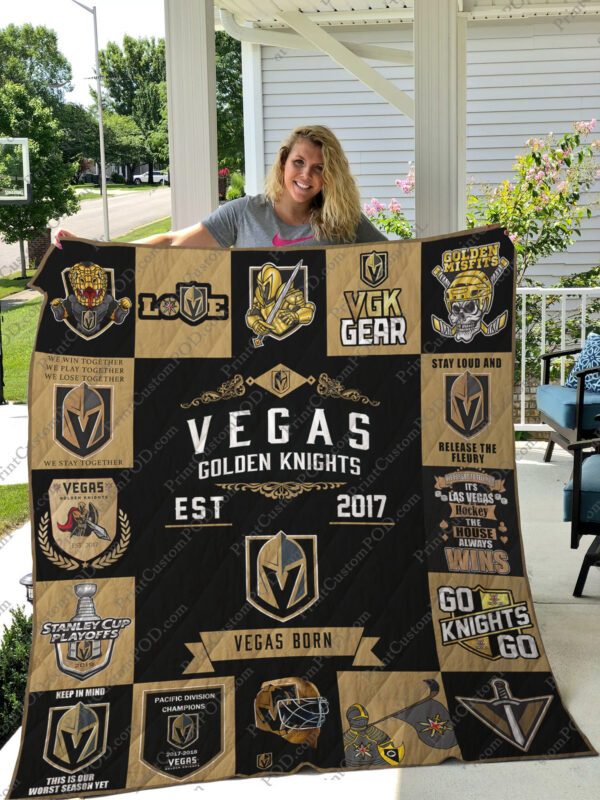 Vegas Golden Knights Quilt Blanket 4