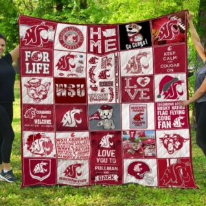 Washington State Cougars Quilt Blanket 1