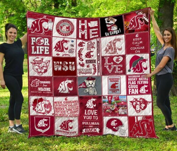 Washington State Cougars Quilt Blanket 1