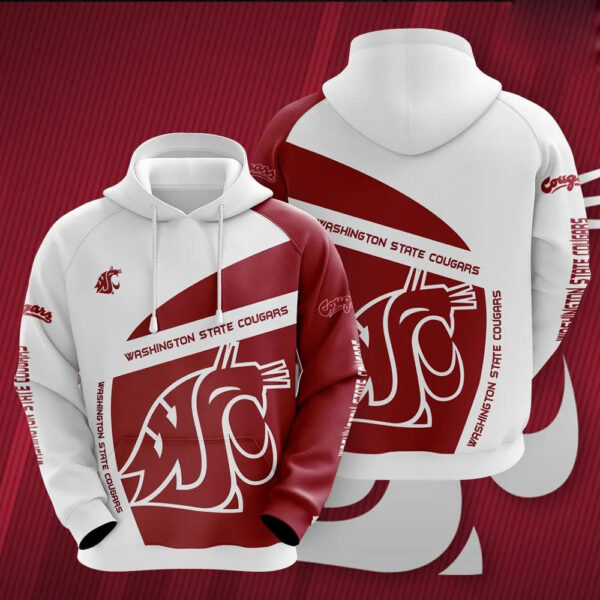 Washington State Cougars Hoodie Zip Hoodie 3D