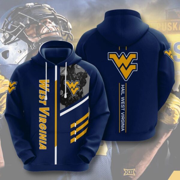 West Virginia Mountaineers Hoodie Zip Hoodie 3D 2