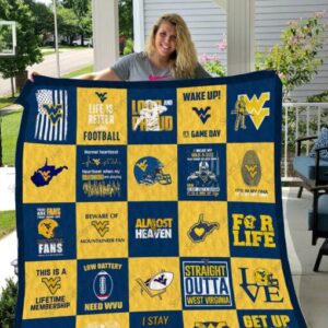 West Virginia Mountaineers Quilt Blanket 3